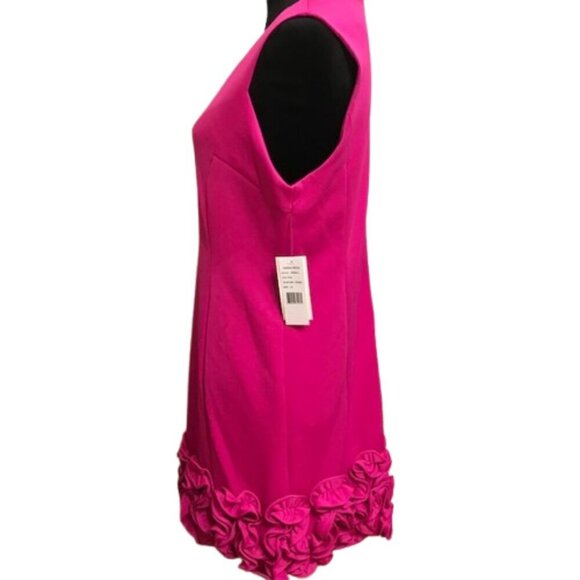 NWT Women's Donna Ricco Ruffle-Hem Sheath Mini Dress Fuchsia Size 14 - Picture 4 of 15